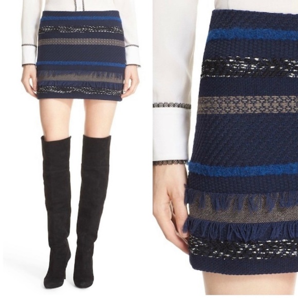 Alice + Olivia Elana Textured Mini Skirt - Picture 2 of 8